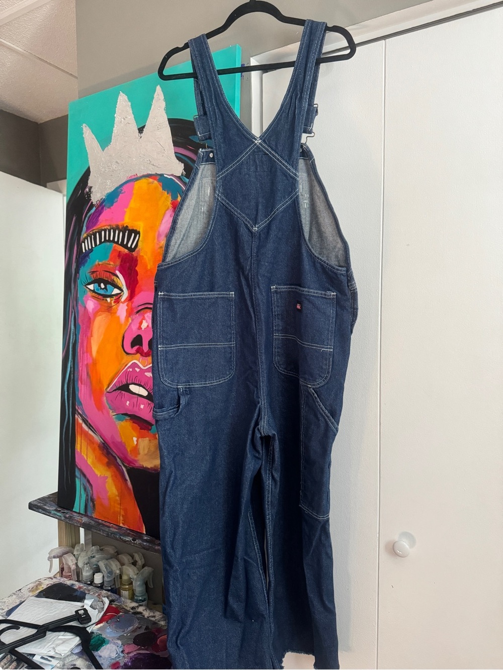Genuine Dickies Ultra Tough Blue Denim Bib Overalls Men's Medium - Picture 6 of 13